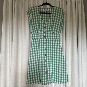 LOFT Green Sleeveless Sundress Mini